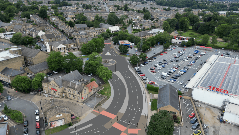 New crossings in the area around Tesco in Brighouse.