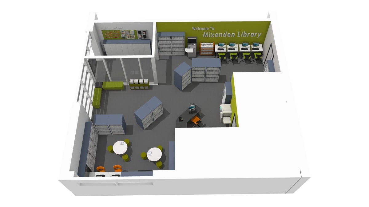 Artist impression: layout of library
