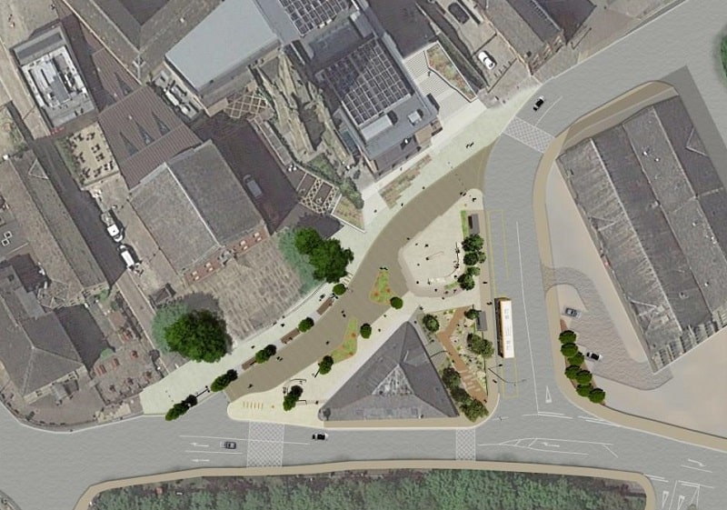Plan view of proposals for the eastern gateway to Halifax with changes to layout