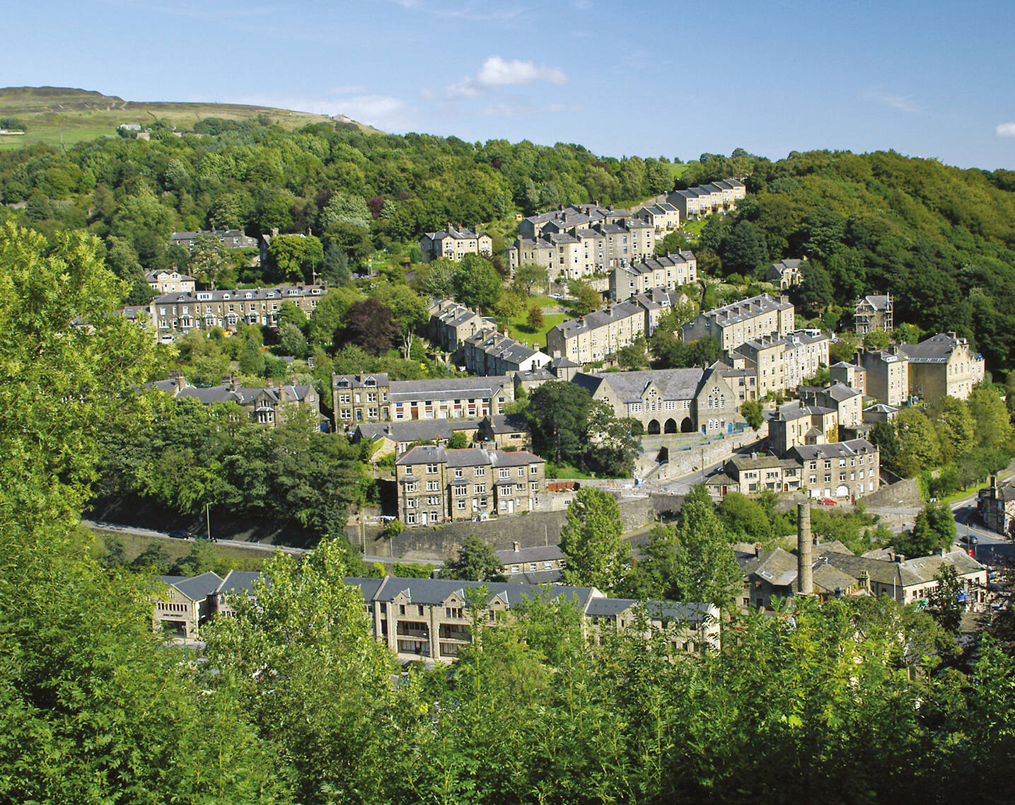 Aerial view of Hebden Bridge