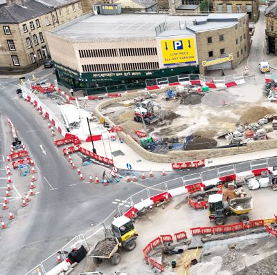 Aerial image of the construction site at Bull Green. 