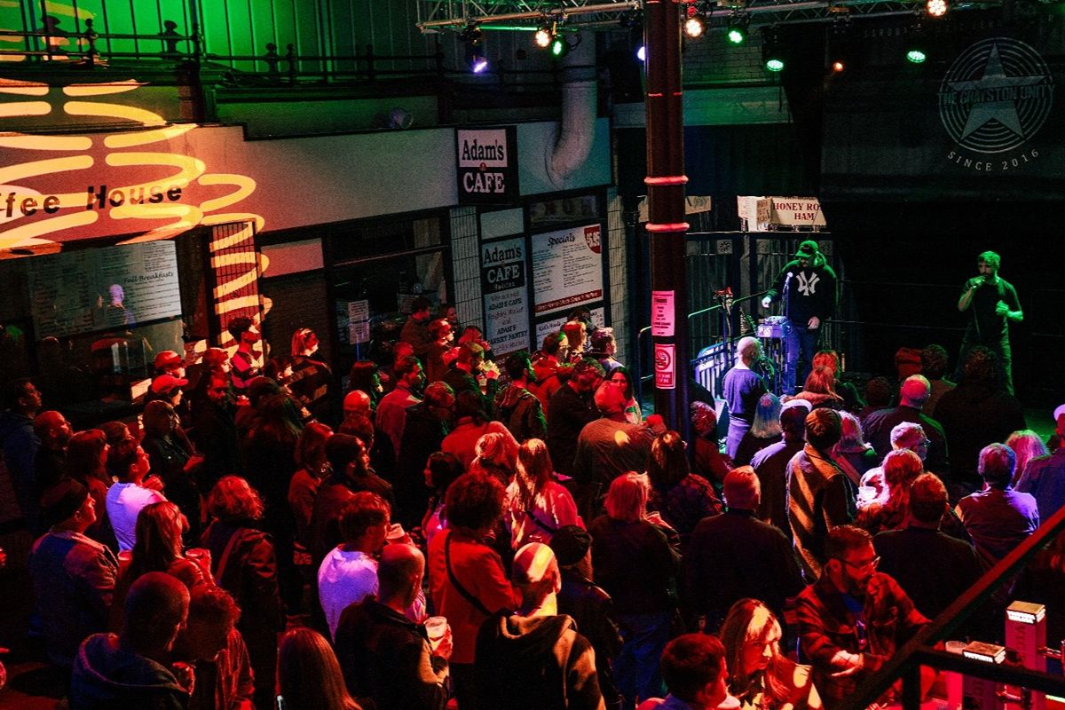 Crowd in The Albany Arcade