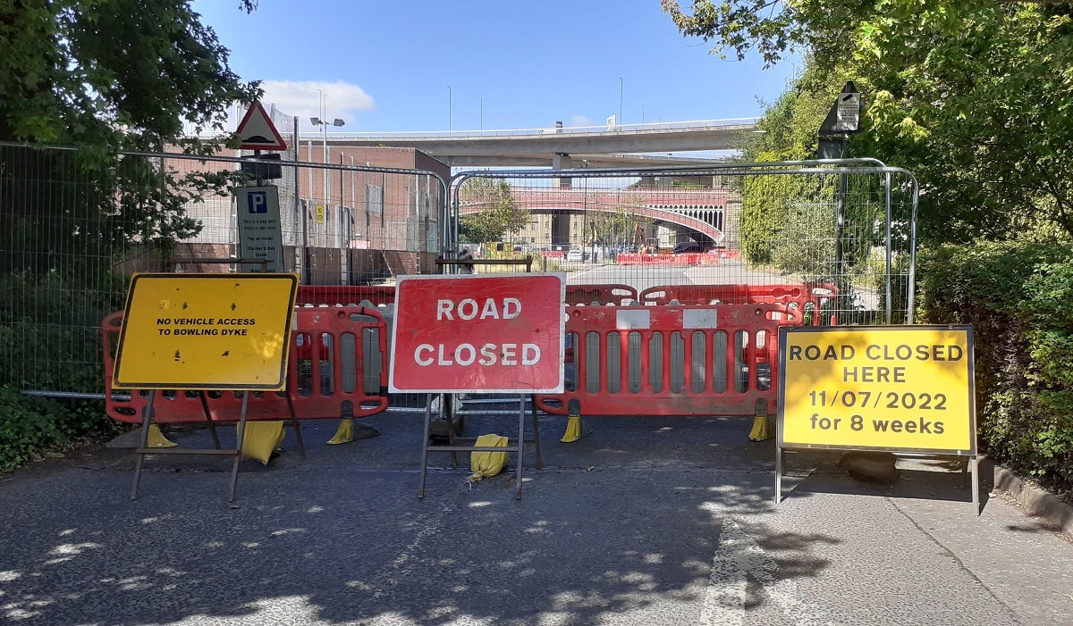 Access to car park closed from the Sainsburys side